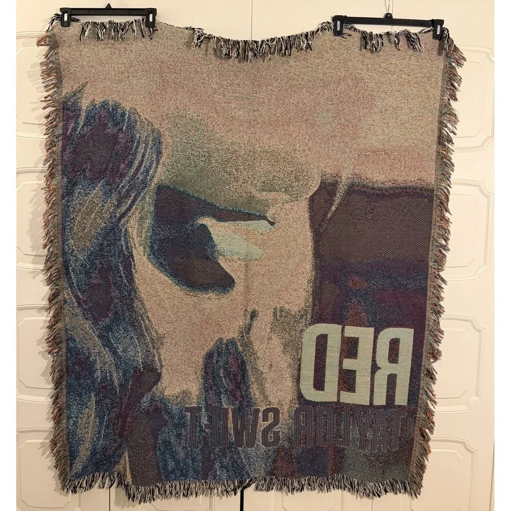 Taylor Swift 2012 Red Concert Tour Album Cover Tapestry Woven Blanket 50x60